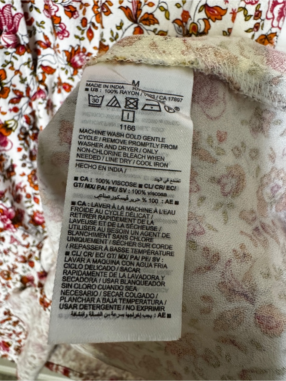 Old Navy Womens Floral Short Sleeve Dress Size M White Pink Cottagecore Milkmaid - Picture 9 of 11